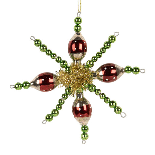 Ornament brad Craciun sticla multicolora KI 16x3x16 cm
