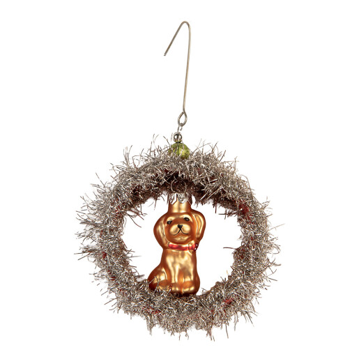 Ornament brad Craciun sticla multicolora beteala  8x4x9 cm