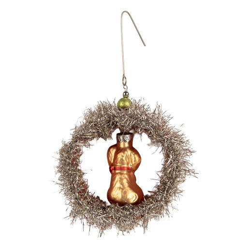 Ornament brad Craciun sticla multicolora beteala  8x4x9 cm