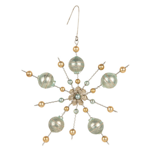 Ornament brad Craciun sticla multicolora  17x3x17 cm
