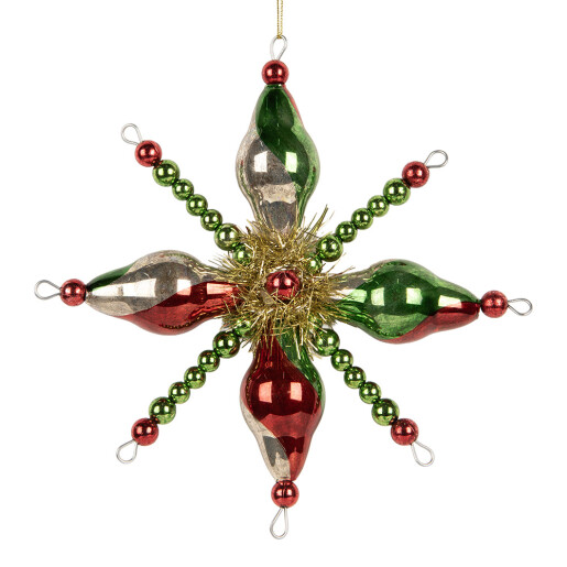 Ornament brad Craciun sticla multicolora II 17x3x17 cm