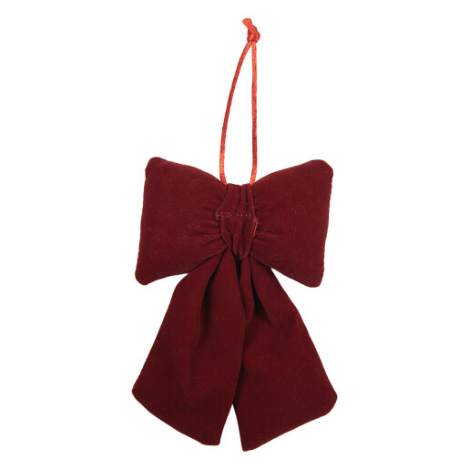 Ornament brad Craciun Fundita textil rosu 10x4x16 cm