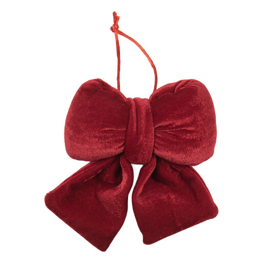 Ornament brad Craciun Fundita textil rosu 12x5x15 cm