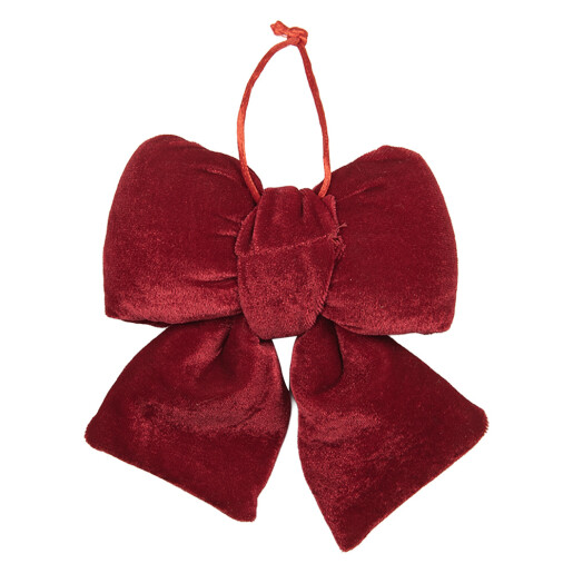 Ornament brad Craciun Fundita textil rosu 12x5x15 cm
