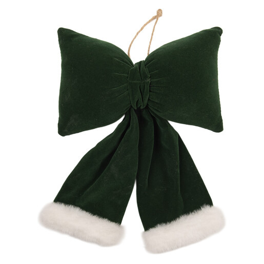 Fundita Craciun textil verde alb  20x7x25 cm