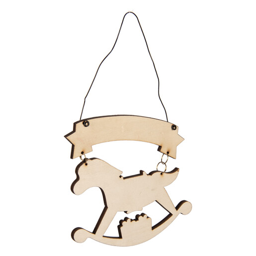 Ornament brad Craciun Calut lemn multicolor 10x1x11 cm