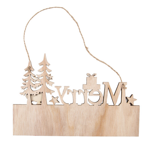 Decoratiune Craciun lemn multicolor II 21x1x14 cm