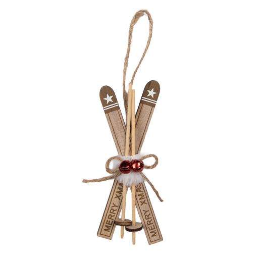 Ornament brad Craciun Schiuri lemn multicolor 5x1x12 cm