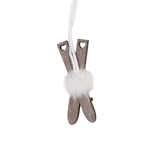 Ornament brad Craciun Schiuri maro alb 3x1x7 cm