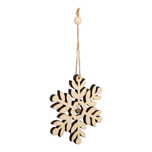 Ornament brad Craciun Fulg de Nea alb argintiu11x1x11 cm