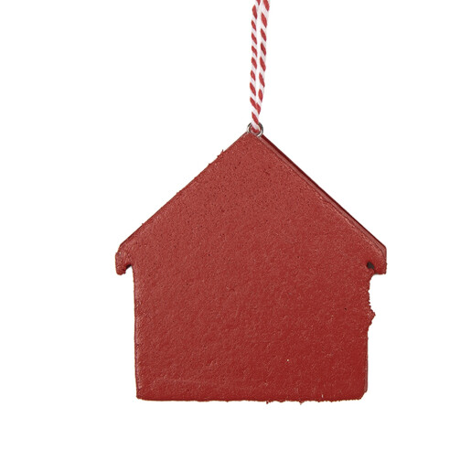 Ornament brad Craciun Casuta lemn multicolor 11x1x11 cm