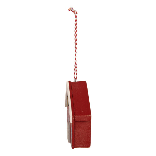Ornament brad Craciun Casuta lemn multicolor 11x1x11 cm