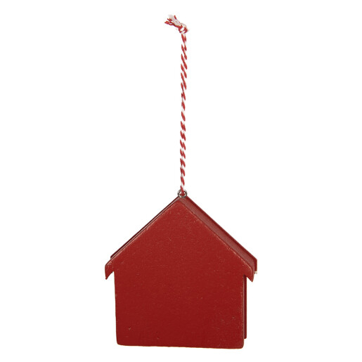Ornament brad Craciun Casuta lemn multicolor 11x1x11 cm