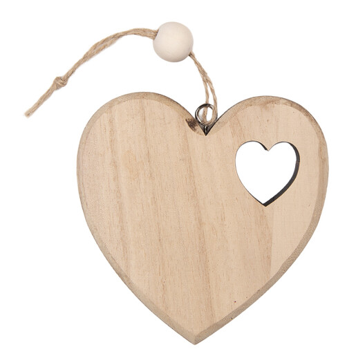 Ornament brad Mos Craciun lemn natur 8x2x8 cm