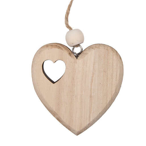 Ornament brad Mos Craciun lemn natur 10x2x10 cm
