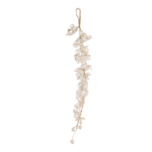 Ornament brad Craciun plastic alb  5x4x30 cm