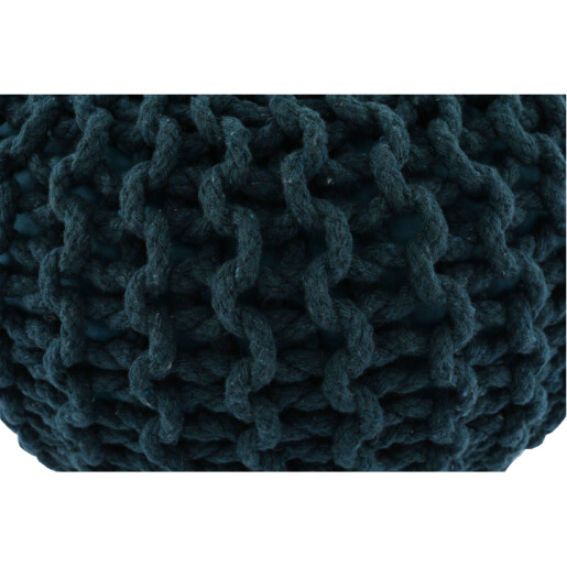 Taburet tricotat bumbac albastru Gobi 50x50x35 cm