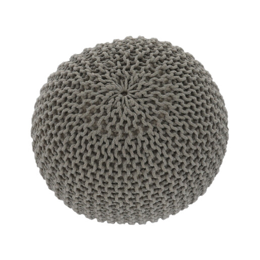 Puf impletit bumbac maro Gobi 50x50x35 cm