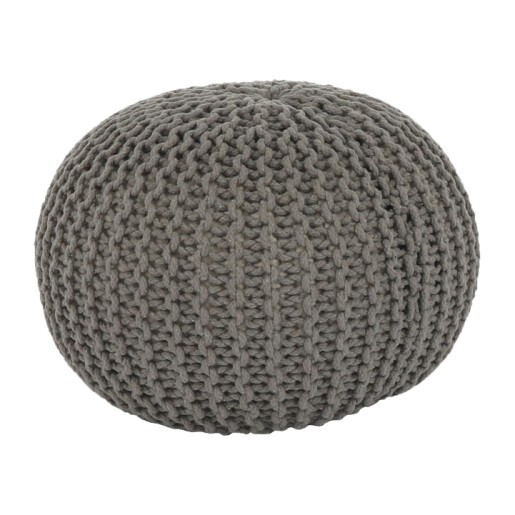 Puf impletit bumbac maro Gobi 50x50x35 cm