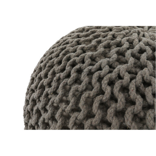 Puf impletit bumbac maro Gobi 50x50x35 cm