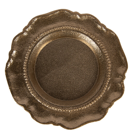 Bol decorativ aluminiu auriu Ø 20x2 cm