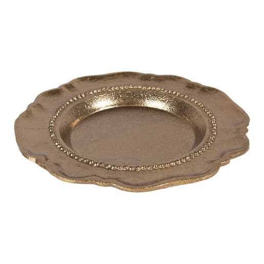 Bol decorativ aluminiu auriu Ø 20x2 cm