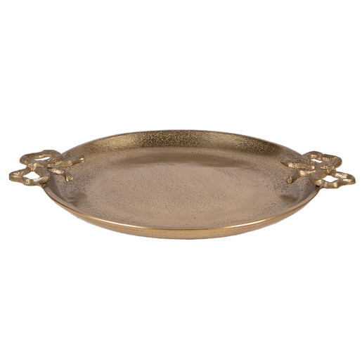 Tava decorativa aluminiu auriu 37x31x3 cm