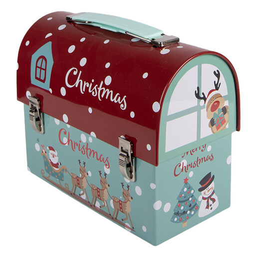 Cutie, pusculita Craciun metal multicolor 17x8x14 cm