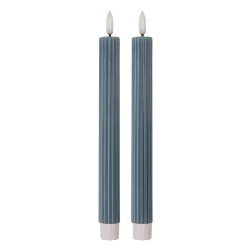 Set 2 lumanari cu led ceara albastra Ø 2x25 cm