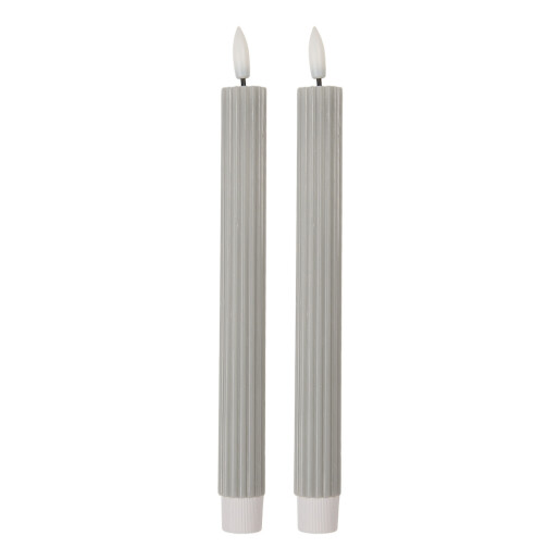 Set 2 lumanari cu led ceara gri Ø 2x25 cm