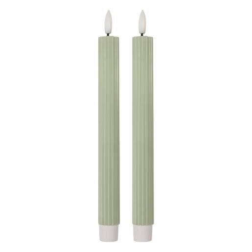Set 2 lumanari cu led ceara verde deschis Ø 2x25 cm