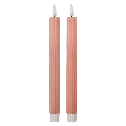 Set 2 lumanari cu led ceara roz Ø 2x25 cm