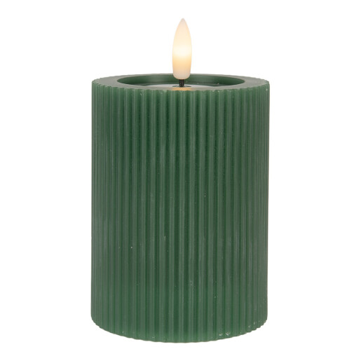 Lumanare ceara verde cu led Ø 8x13 cm
