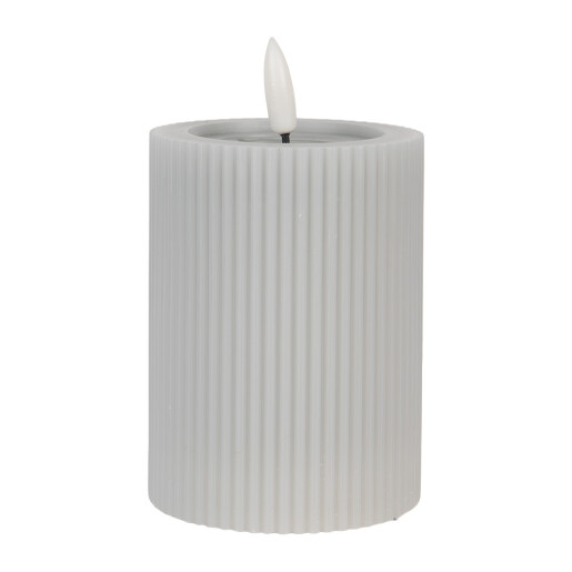 Lumanare ceara gri cu led Ø 8x13 cm