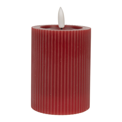Lumanare ceara rosie cu led  Ø 8x13 cm