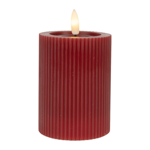 Lumanare ceara rosie cu led  Ø 8x13 cm