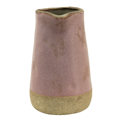 Vaza flori ceramica roz bej 20x14x23 cm, 2200 ml
