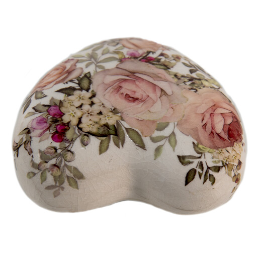 Decoratiune Inimioare ceramica multicolora 11x11x4 cm