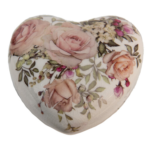 Decoratiune Inimioare ceramica multicolora 11x11x4 cm