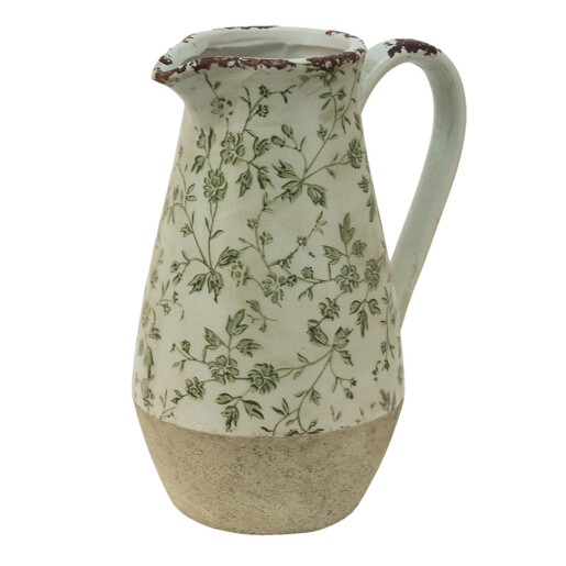 Carafa decorativa ceramica bej verde 20x14x25 cm