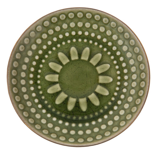 Set 8 farfurii ceramica verde 13x2 cm 