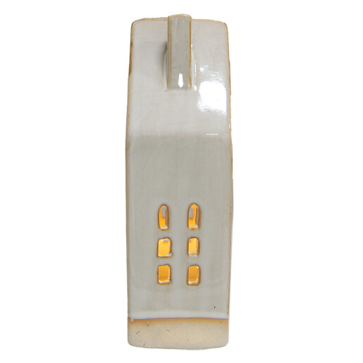 Casuta decorativa portelan bej 8x5x18 cm