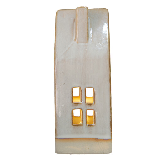 Casuta decorativa portelan bej 7x6x15 cm