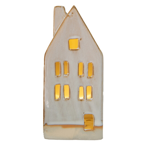 Casuta decorativa portelan bej 7x6x15 cm