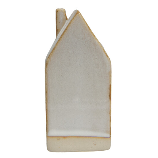 Casuta decorativa portelan bej 5x5x12 cm