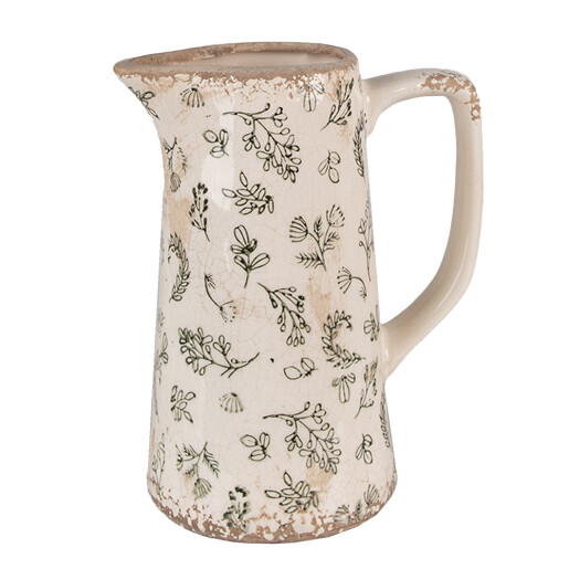 Carafa decorativa ceramica bej verde 15x10x19 cm