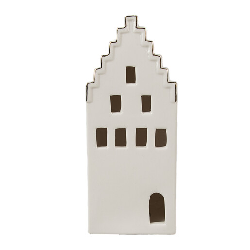 Casuta decorativa portelan bej 7x6x16 cm