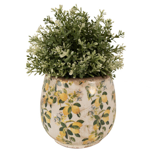 Ghiveci flori ceramica multicolora Lemon 15x15 cm