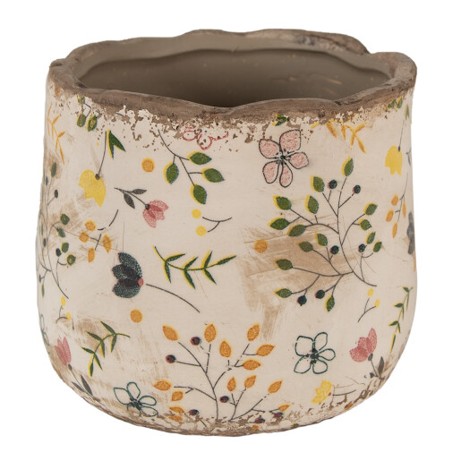 Ghiveci flori ceramica multicolora Flower 14x12 cm