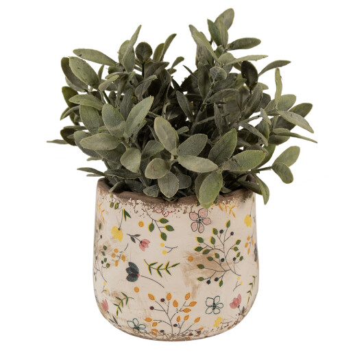 Ghiveci flori ceramica multicolora Flower 14x12 cm